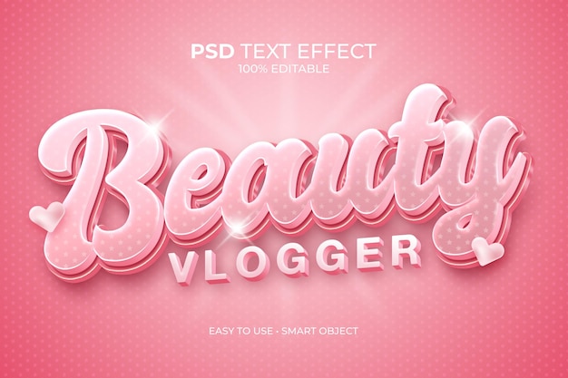 PSD Текстовый эффект beauty vlogger