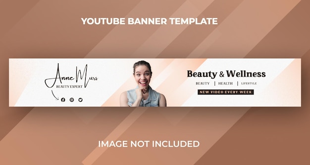 Progettazione del modello di banner di youtube per i vlogger di bellezza