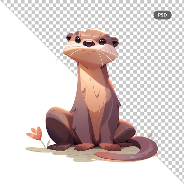 PSD a beaver with a heart on his head