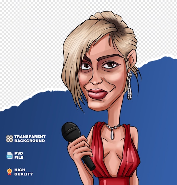 Bebe Rexha karykatura portret ilustracja kreskówka