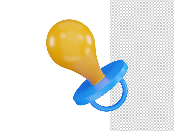 PSD bebek emziği ikonu 3b render vektör çizimi