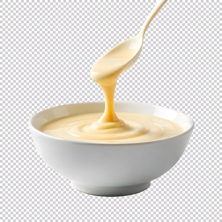 PSD bechamel sauce on a isolated transparent background