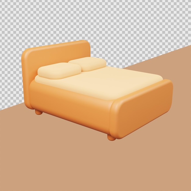 PSD illustrazioni di mobili 3d per il letto