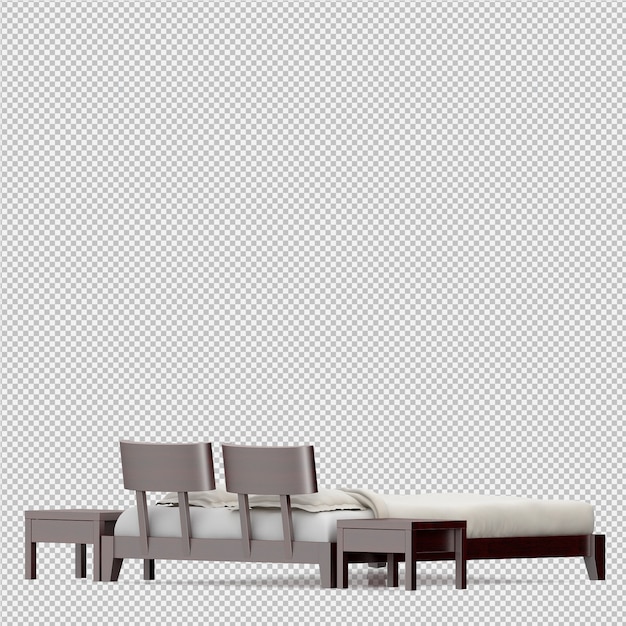 Bed 3D render