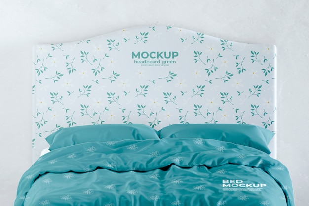 PSD bed headboard mockup design