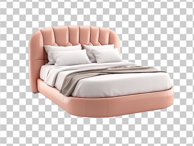 PSD 白い背景に隔離されたベッド インテリアの家具 3dイラスト
