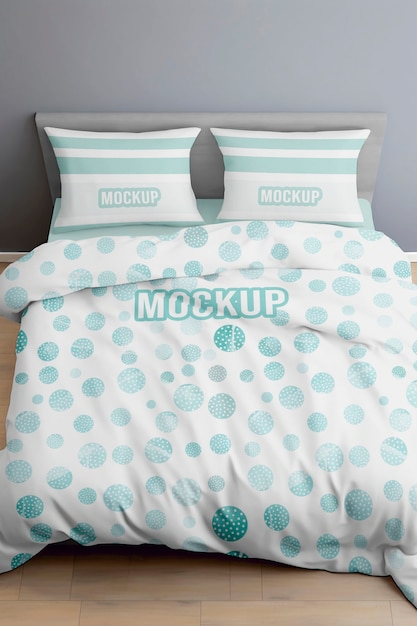 PSD bed linen interior mockup