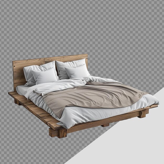 PSD bed png isolated on transparent background