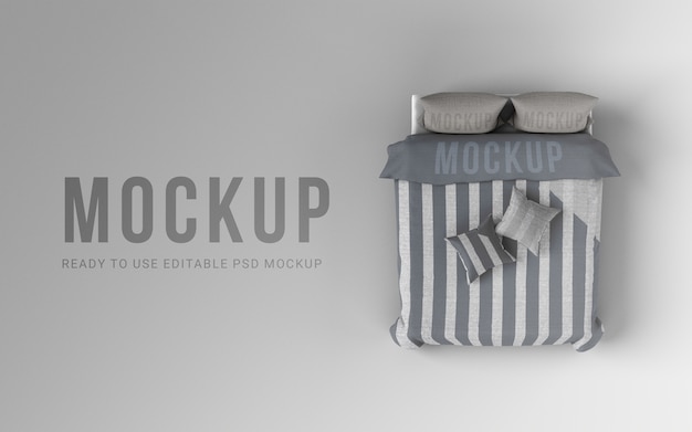 PSD set di biancheria da letto mockup design