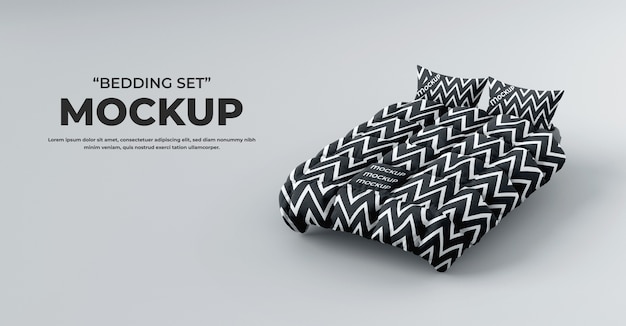 PSD set di biancheria da letto mockup design