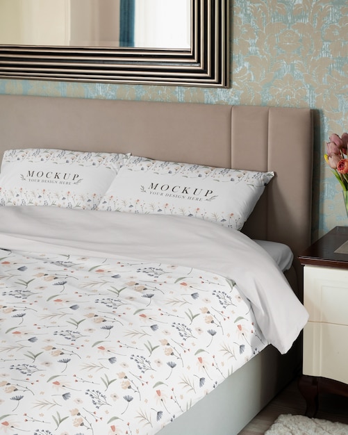 PSD bedding set pattern mockup