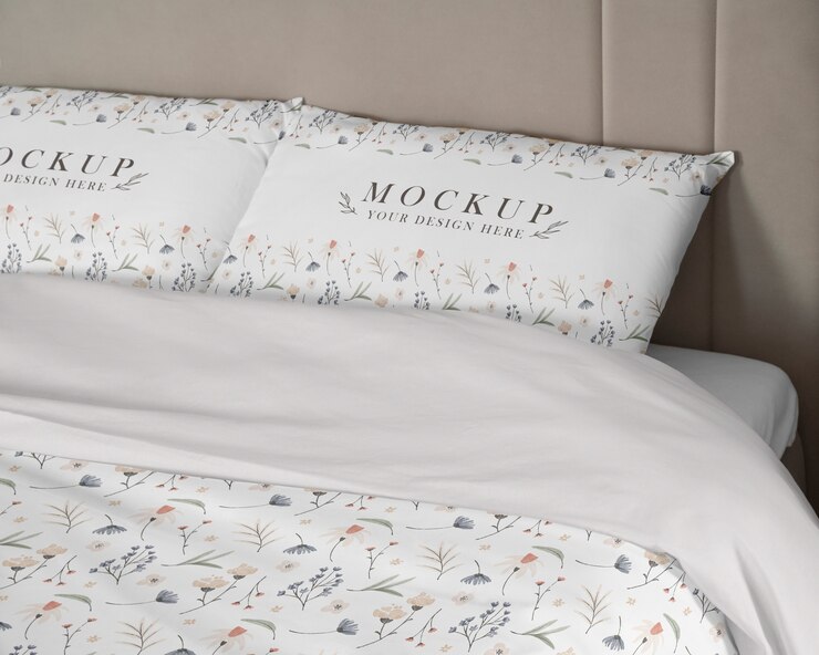 PSD bedding set pattern mockup
