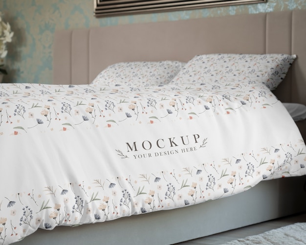 PSD bedding set pattern mockup