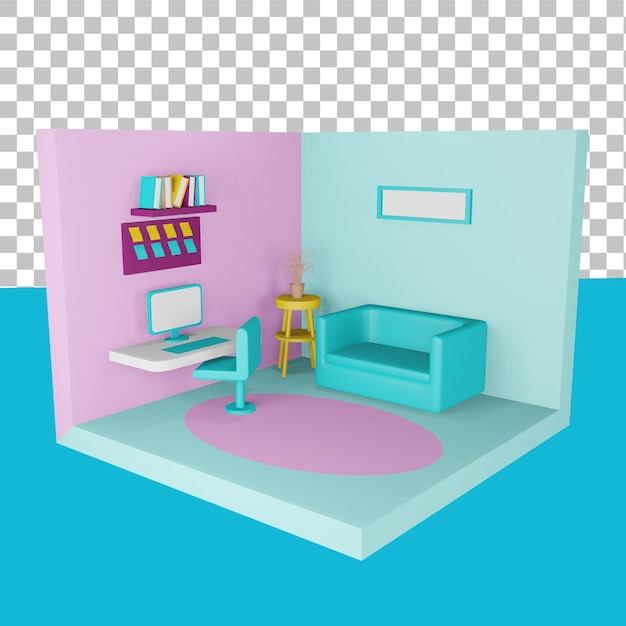 PSD bedroom 3d