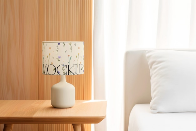 PSD bedroom lamp design mockup