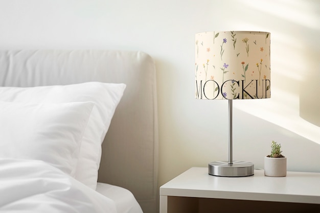 PSD bedroom lamp design mockup