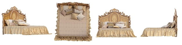 bedroom set from various angles 3D rendering interior lighting mood transparent background