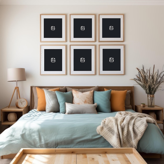 PSD bedroom wall frame mockup