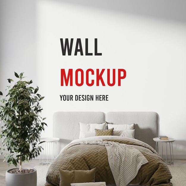 PSD bedroom wall mockup