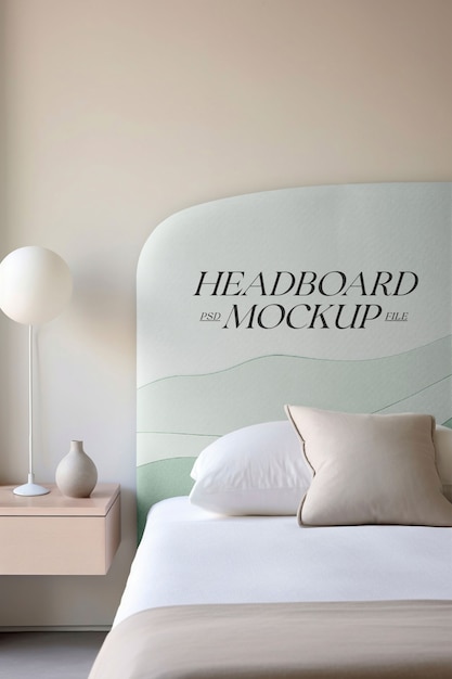 PSD bedroom with headboard bed mockup