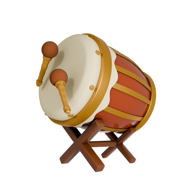 bedug drum isolated ramadan kareem islamic 3d element