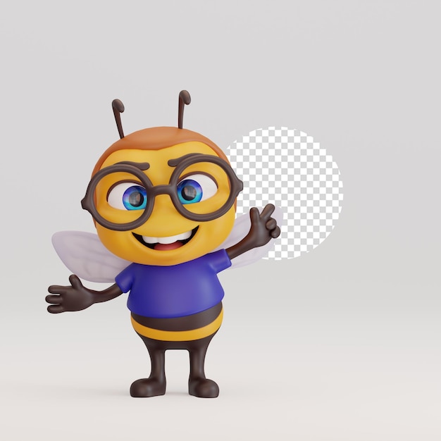 PSD bee corporate mascot 3d render