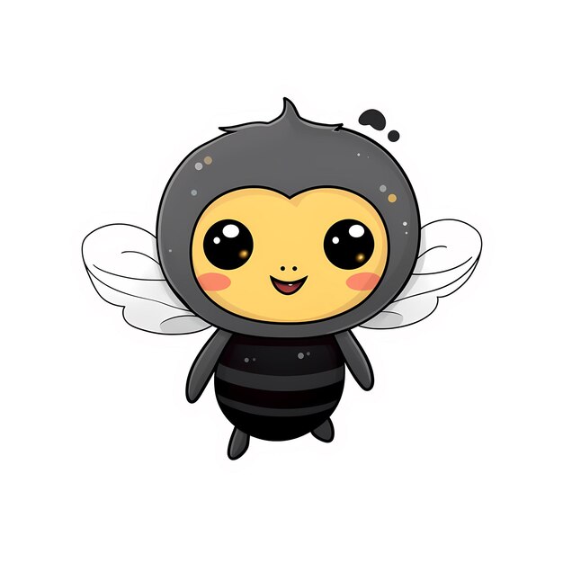 PSD bee kawaii sticker png doorzichtig bestand.