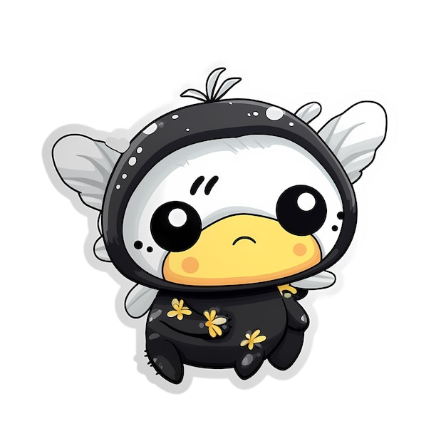 Bee kawaii sticker png doorzichtig bestand.