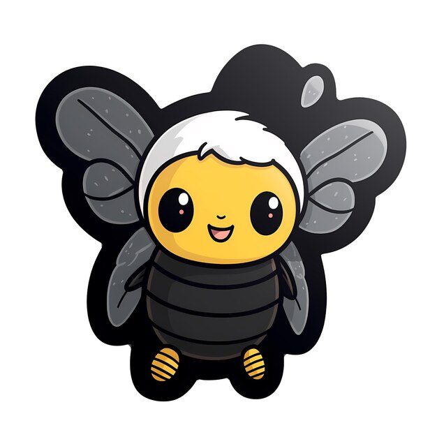 Bee kawaii sticker png doorzichtig bestand.