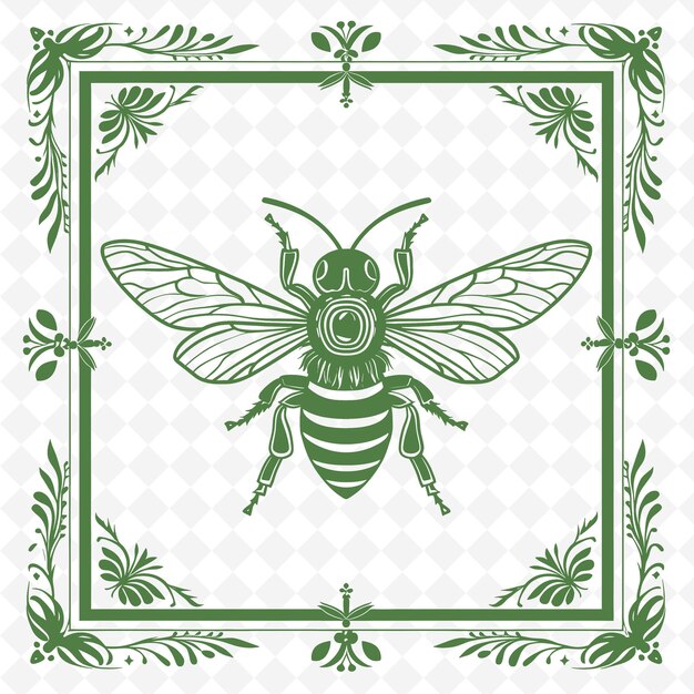 PSD bee line art with wings and stripes for decorations in the f outline scribble arts of nature decor