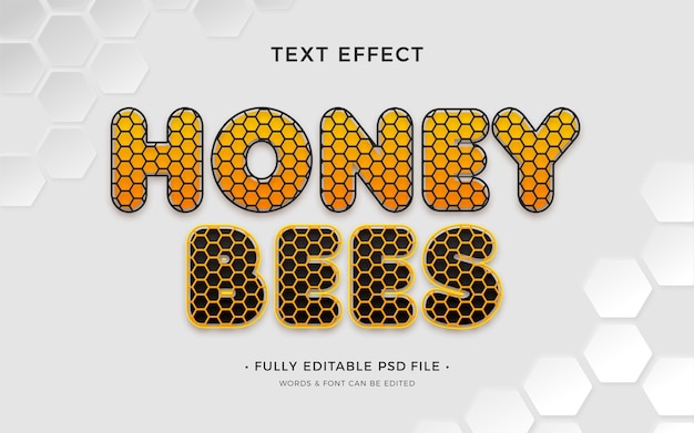 PSD bee text effect