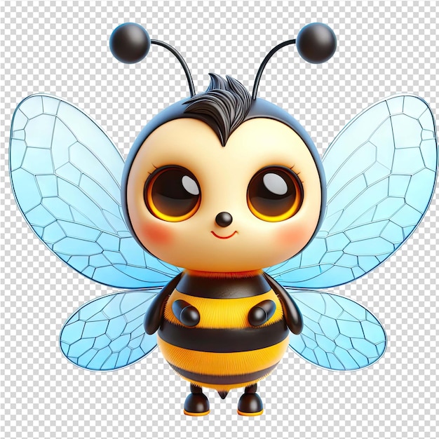 PSD a bee with a bee on its face and a bee with a black nose