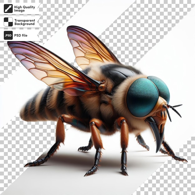 PSD a bee with a blue cap on its head