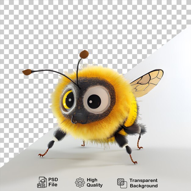 PSD a bee with a picture of a bee on it on transparent background