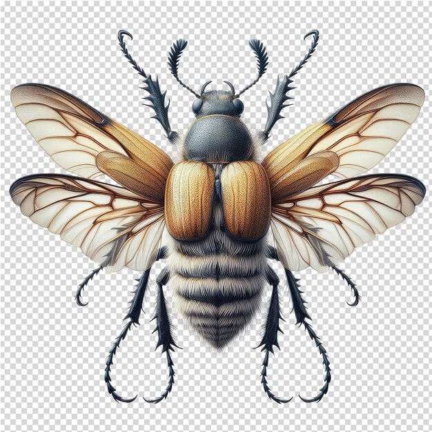 PSD a bee with a yellow body and the word bee on it