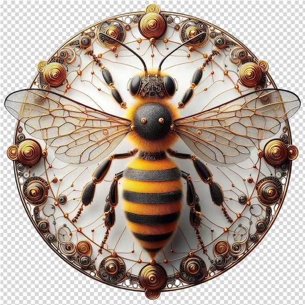 La bellissima api isolata porta la natura come impollinatore