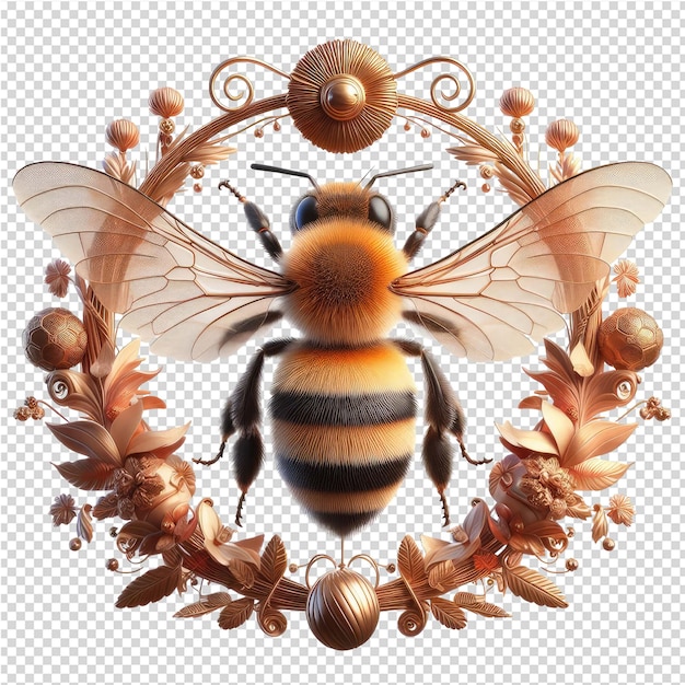 PSD beeautiful isolated bee bring natures pollinator