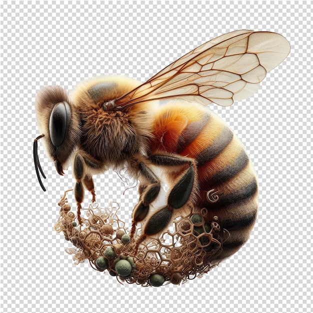 PSD beeautiful isolated bee bring natures pollinator