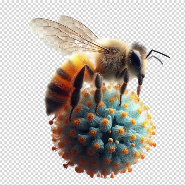 Beeautiful isolated bee bring natures pollinator