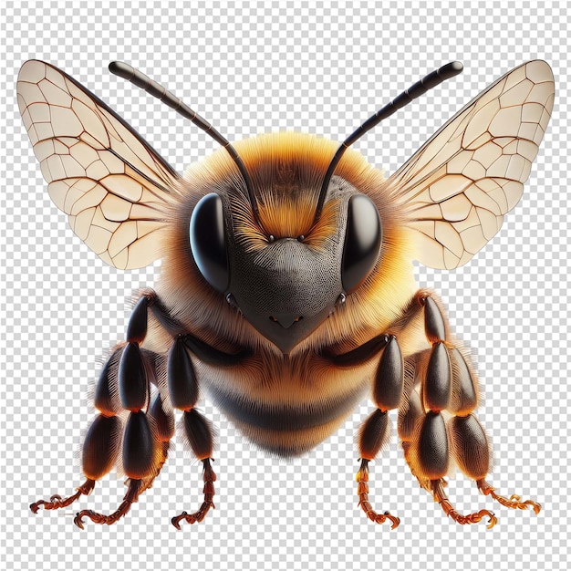 PSD la bellissima api isolata porta la natura come impollinatore
