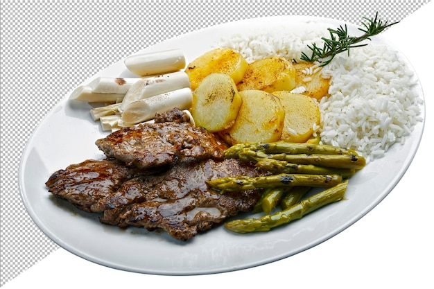 PSD beef asparagus potatoes and rice