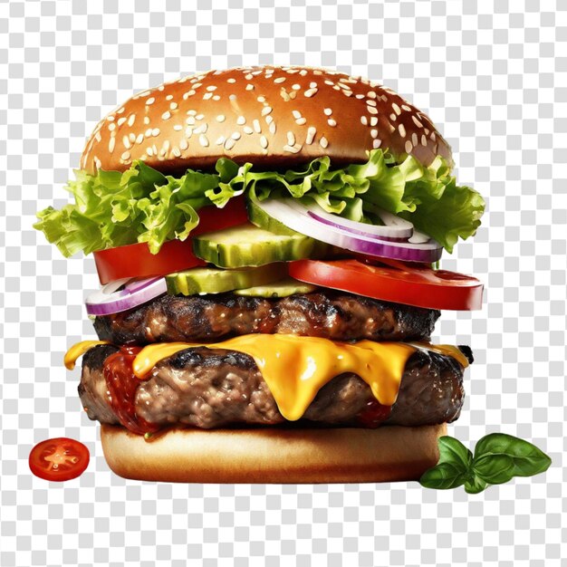 PSD beef burger on isolated background psd