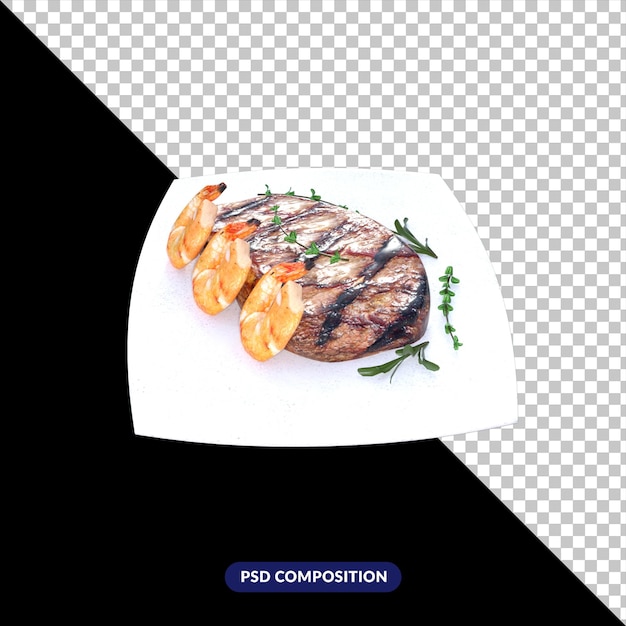 PSD beef delicious isolated 3d render