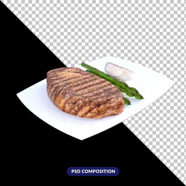 PSD beef delicious isolated 3d render