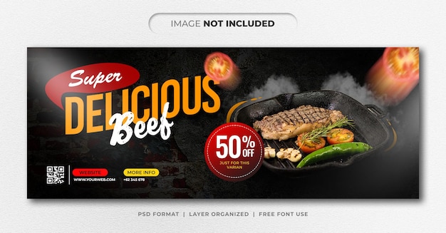 Beef menu banner design template