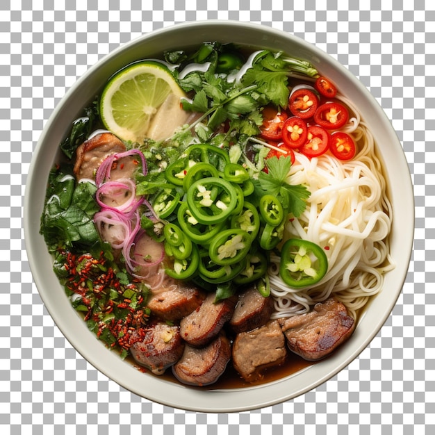 Beef pho on transparent background