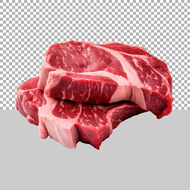 PSD beef raw meet on transparent background ai generated