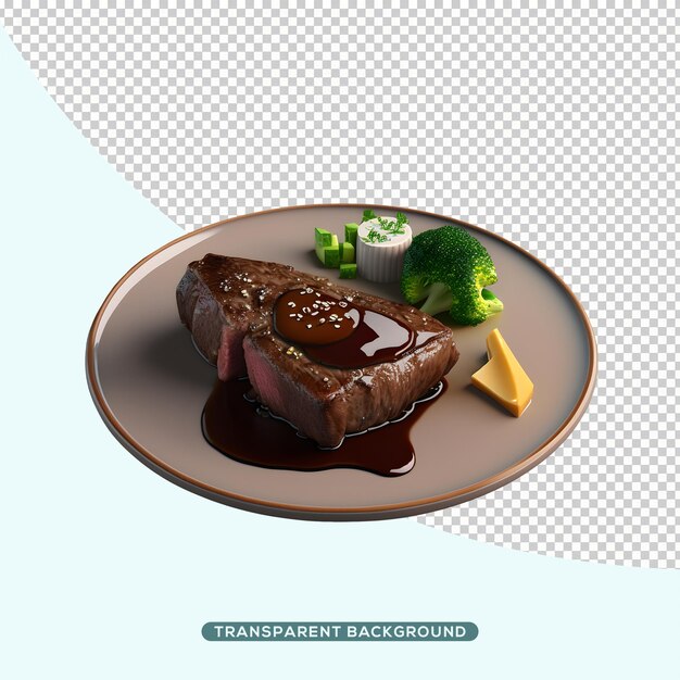 PSD beef steak on plate