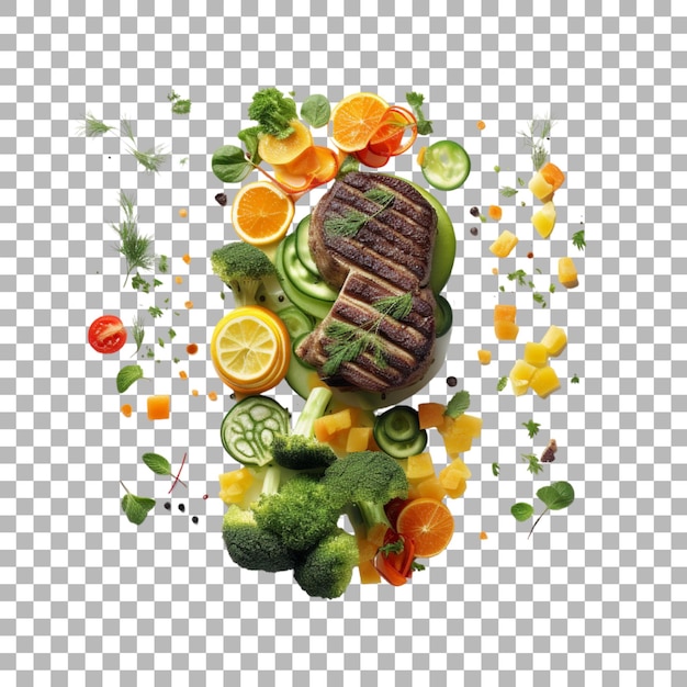 PSD beef steak on transparent background