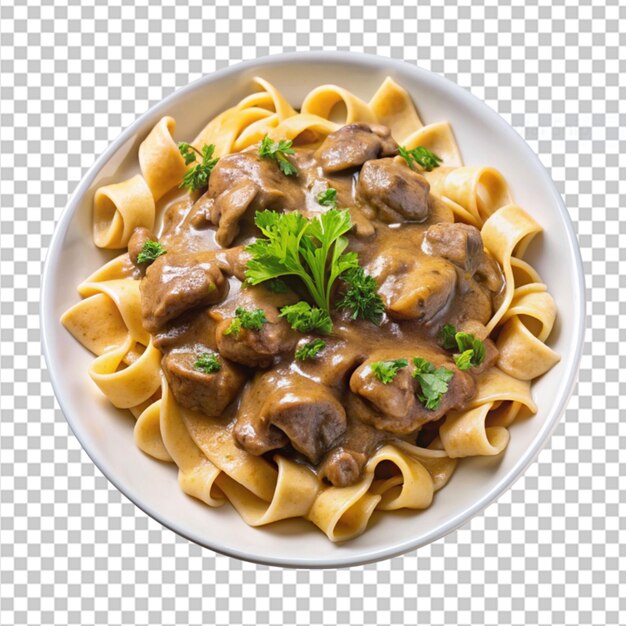 PSD beef stroganoff on transparent background